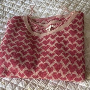 Maurices Pink and Cream Heart Sweater